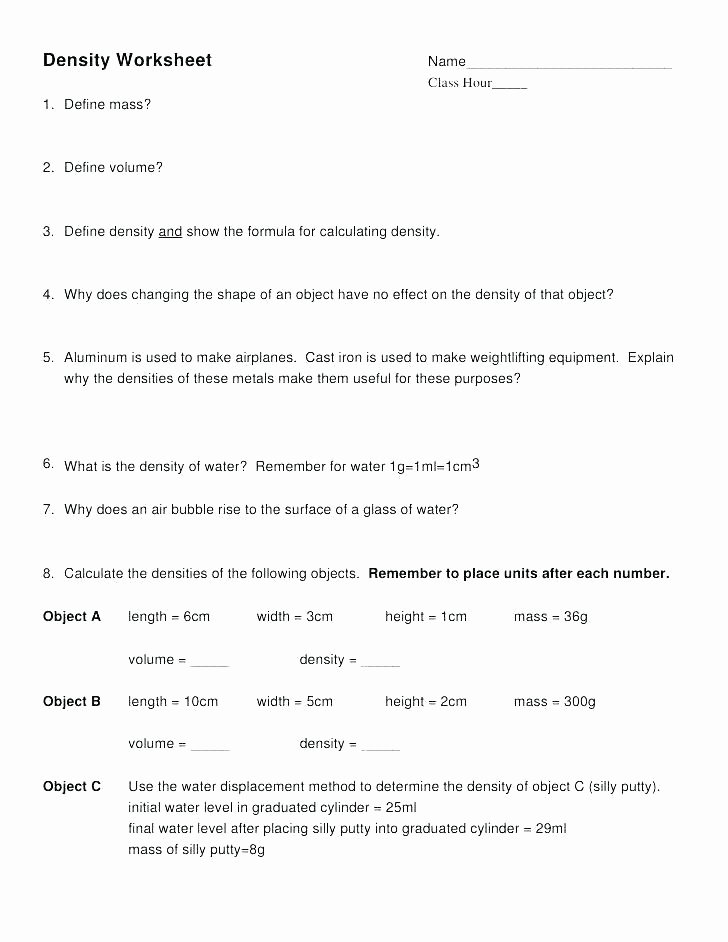 8th Grade Chemistry Worksheets Elegant 6th Grade Chemistry Worksheets