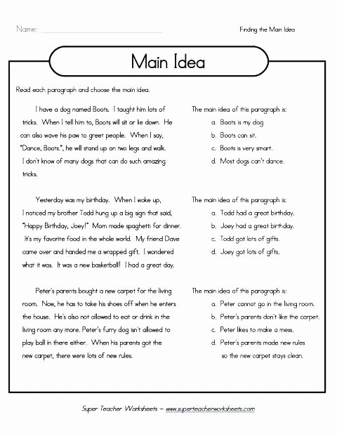 8th Grade Main Idea Worksheets Awesome Main Idea Worksheets 8th Grade – Deglossed