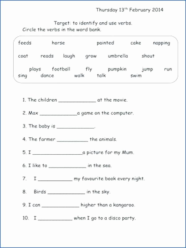 9th Grade Grammar Worksheets Pdf Worksheet for Class 3 English Grammar