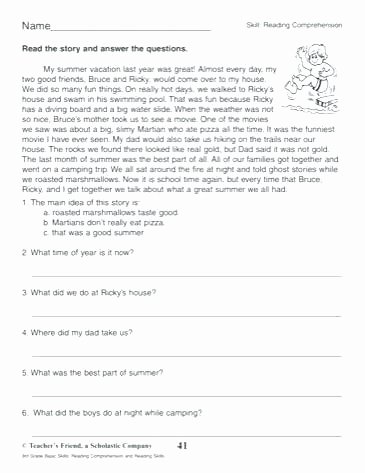 9th Grade Nonfiction Reading Passages Free 9th Grade Reading Prehension Worksheets