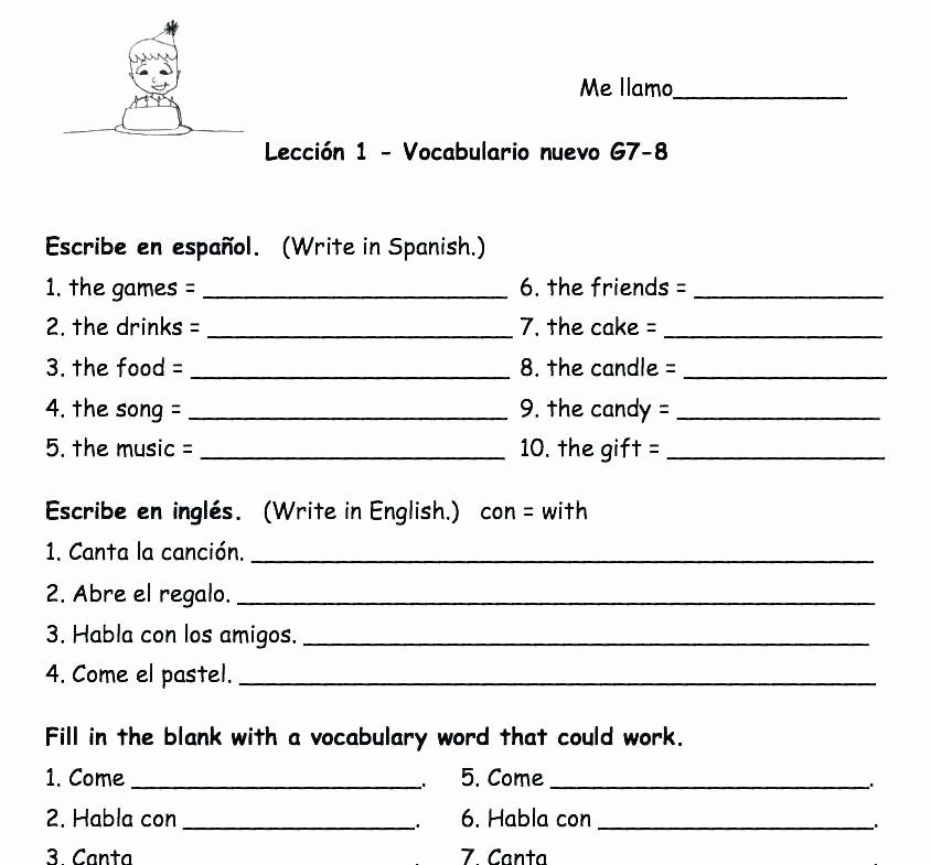 9th Grade Reading Comprehension Worksheet First Grade Worksheets 6th Grade Spanish Worksheets