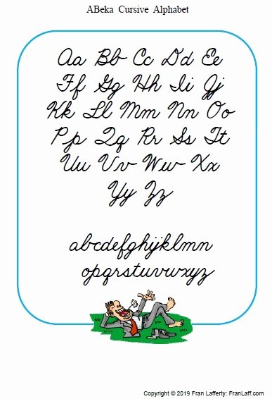 Abeka Cursive Alphabet Handwriting Packet with Paper – Franlaff