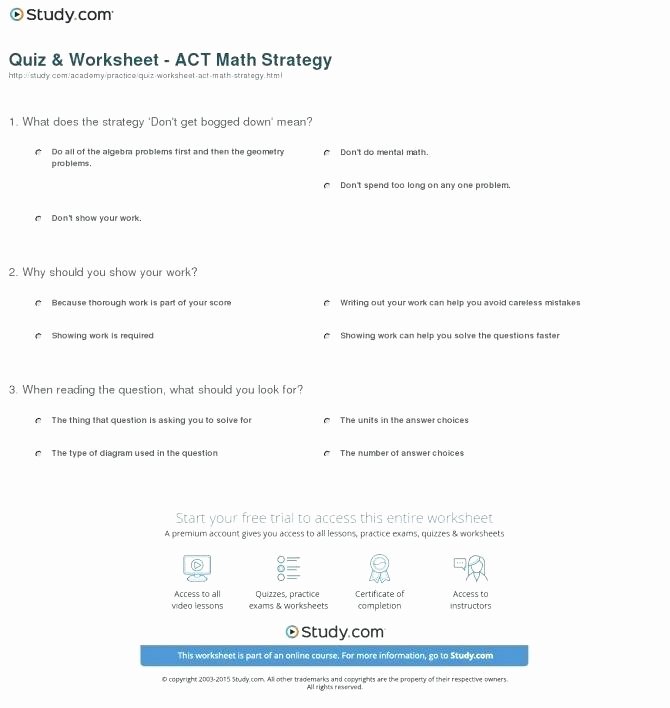 Act Practice Worksheets Act Math Worksheets – 7th Grade Math Worksheets