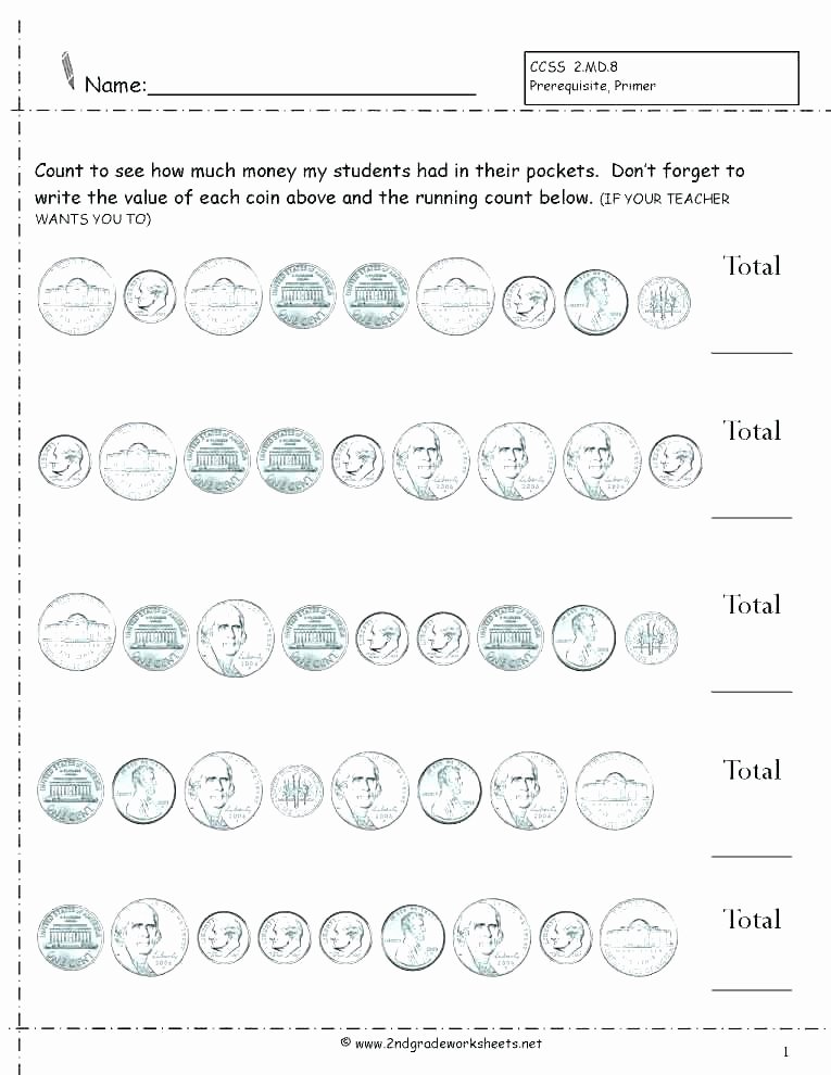Adding and Subtracting Money Worksheets Money Worksheets for Second Grade – Espace Verandas