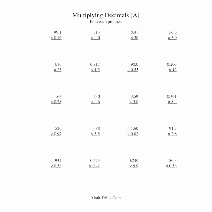 Adding Decimals Horizontal Worksheet Printable Decimal Worksheets Subtracting Decimals Horizontal