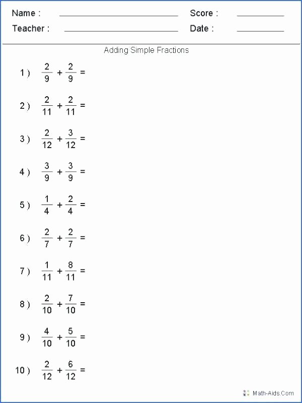 Adding Fractions Using Models Worksheets Fractions Worksheets Adding and Subtracting Dissimilar with