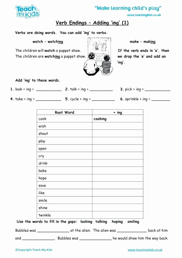 Adding S and Es Worksheets Ing Worksheets