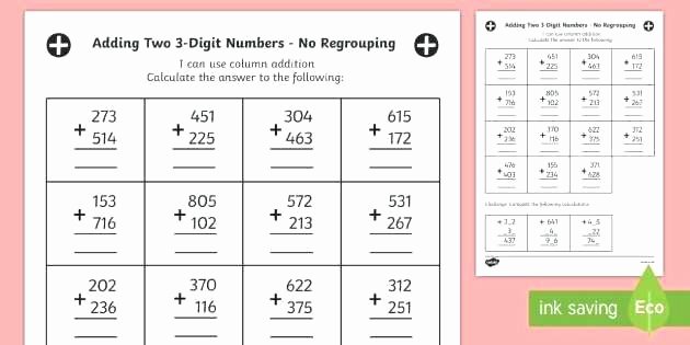 Adding Two Digit Numbers Worksheets Adding Numbers Worksheets