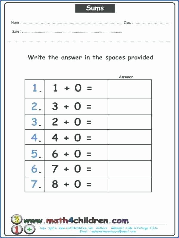 Adding Zero Worksheets Lovely Printable Worksheets Zero Worksheet for Kindergarten