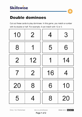 Addition Doubles Worksheet Image Result for Halving Numbers Activity
