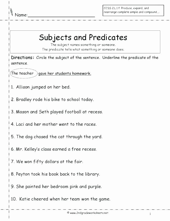 Adjective Worksheets 2nd Grade Expanding Sentences Worksheets Simple Sentence for Grade 1