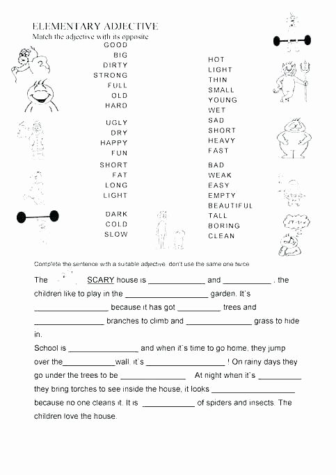 Adjective Worksheets 2nd Grade Fun Adjective Worksheets