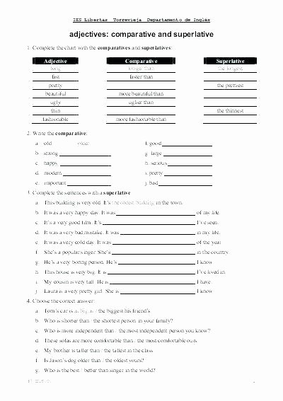 Adjectives Worksheets 3rd Grade Adjectives Worksheets for Grade 6