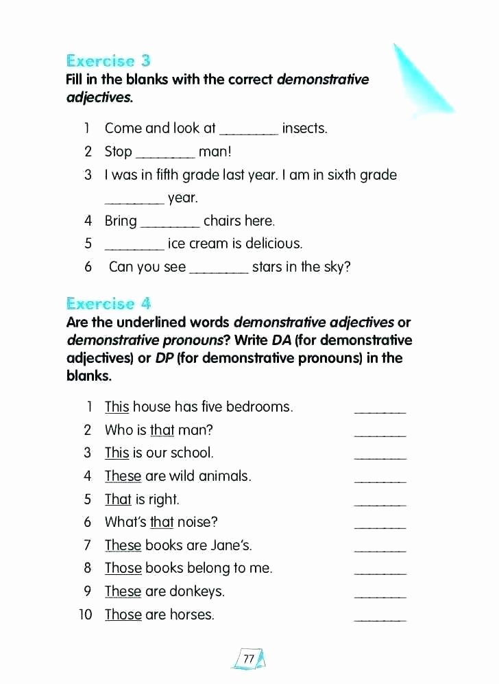 Adjectives Worksheets 3rd Grade English Grammar Worksheets for Class 2