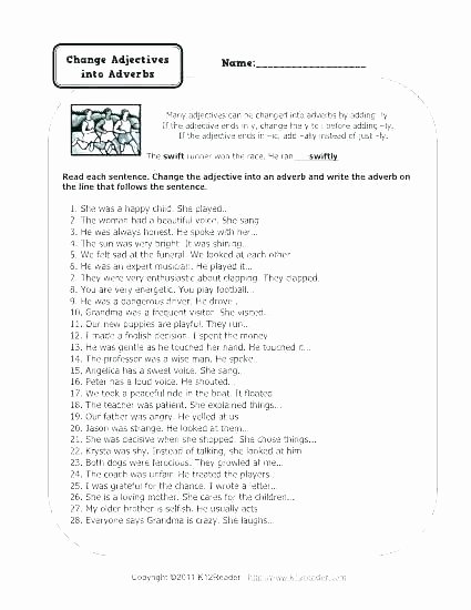 Adjectives Worksheets 3rd Grade Grammar Worksheets 10th Grade
