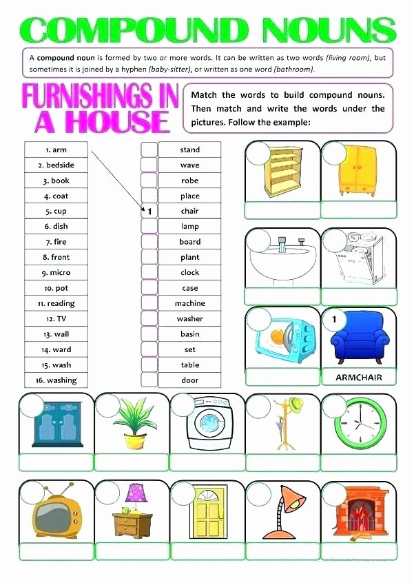 Adjectives Worksheets 3rd Grade Hyphenated Pound Words Worksheets Free Open Closed for