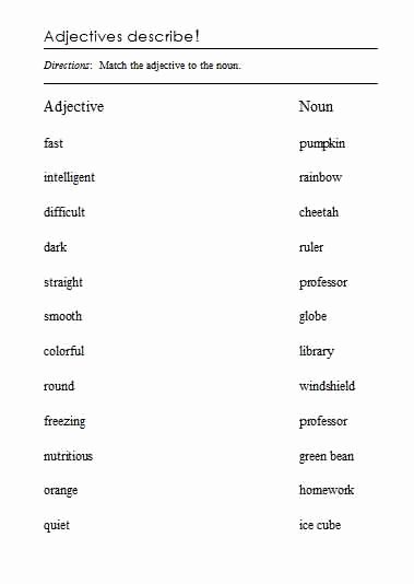 Adjectives Worksheets for Grade 1 Adjectives Worksheets for 1st Grade Adjectives Worksheets