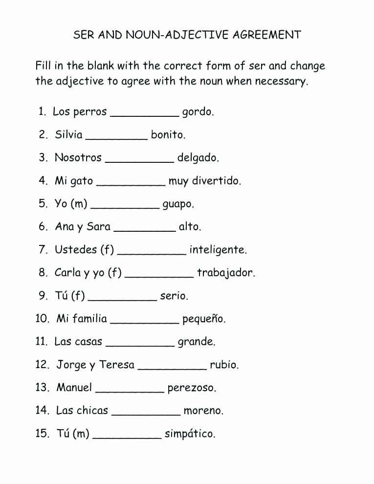 Adjectives Worksheets for Grade 1 Adjectives Worksheets for Grade 6