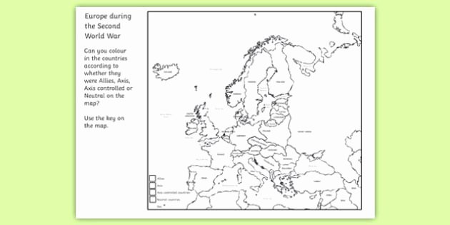 Africa Geography Worksheets Free World War 2 Europe Colouring Map Kids Activity