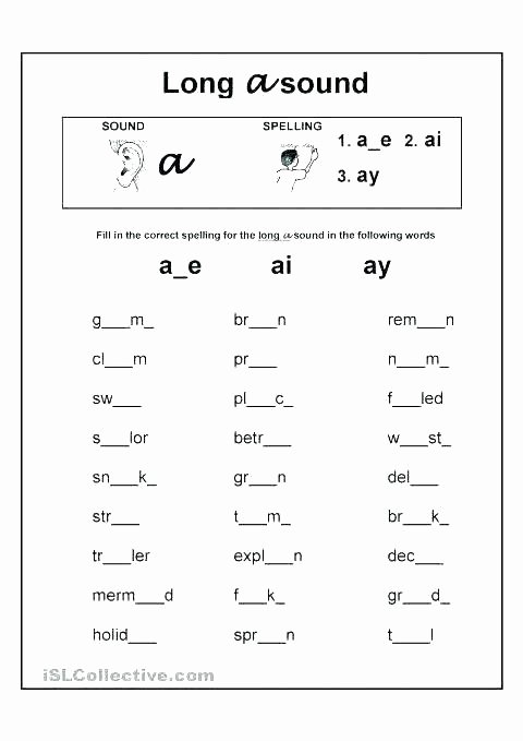 Ai Words Worksheets Alternative Spelling for sound Worksheet Activity Sheet Er