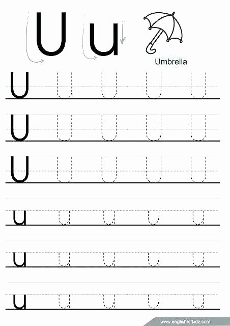 Alphabet Trace Worksheet Letter U Tracing Worksheets Preschool for K Letters