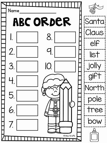 Alphabetical order Worksheets 2nd Grade Free Christmas No Prep Worksheets