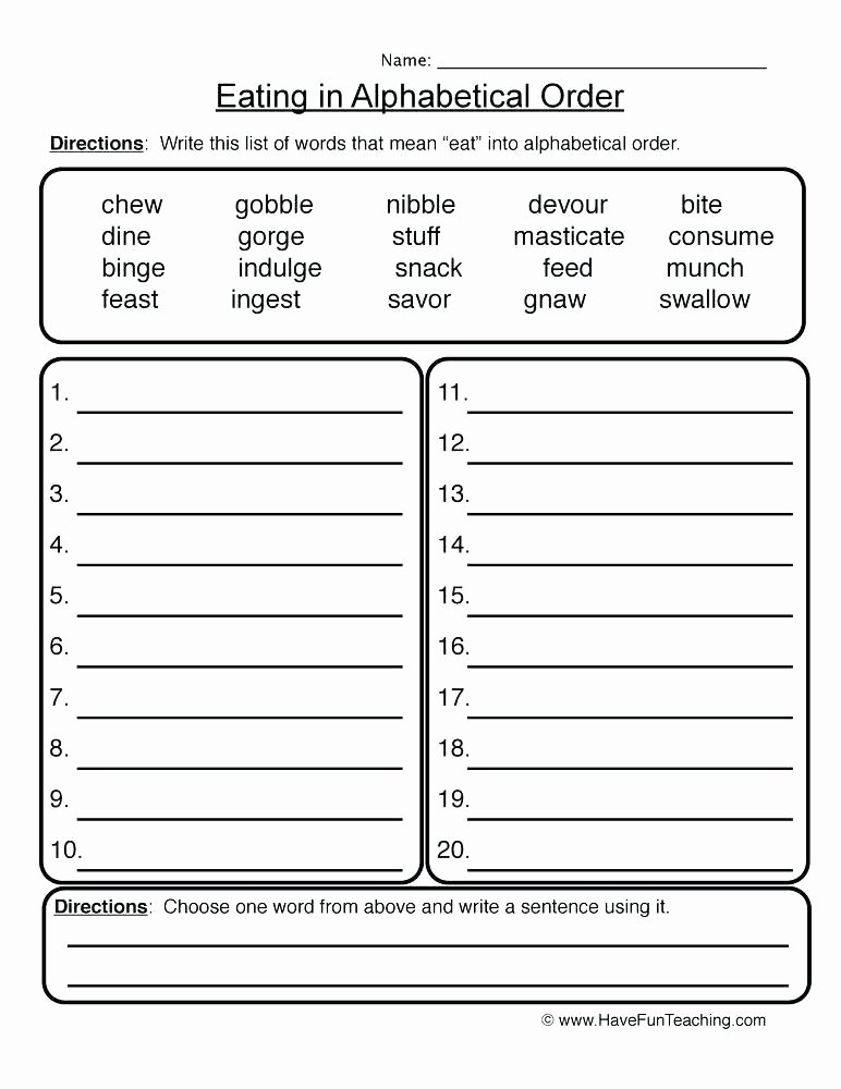 Alphabetical order Worksheets 2nd Grade Word order Worksheets Adjective Exercises Adjectives