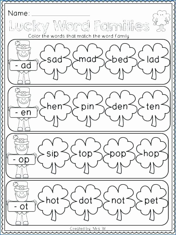 Am Word Family Worksheet Three Letter Words Worksheets for Kindergarten All Printable