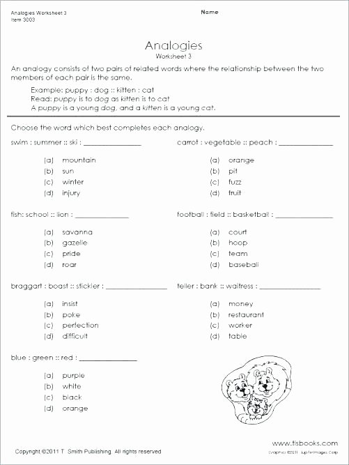 Analogy Worksheets for Middle School Fresh Analogy Worksheets for Middle School Type List Printables