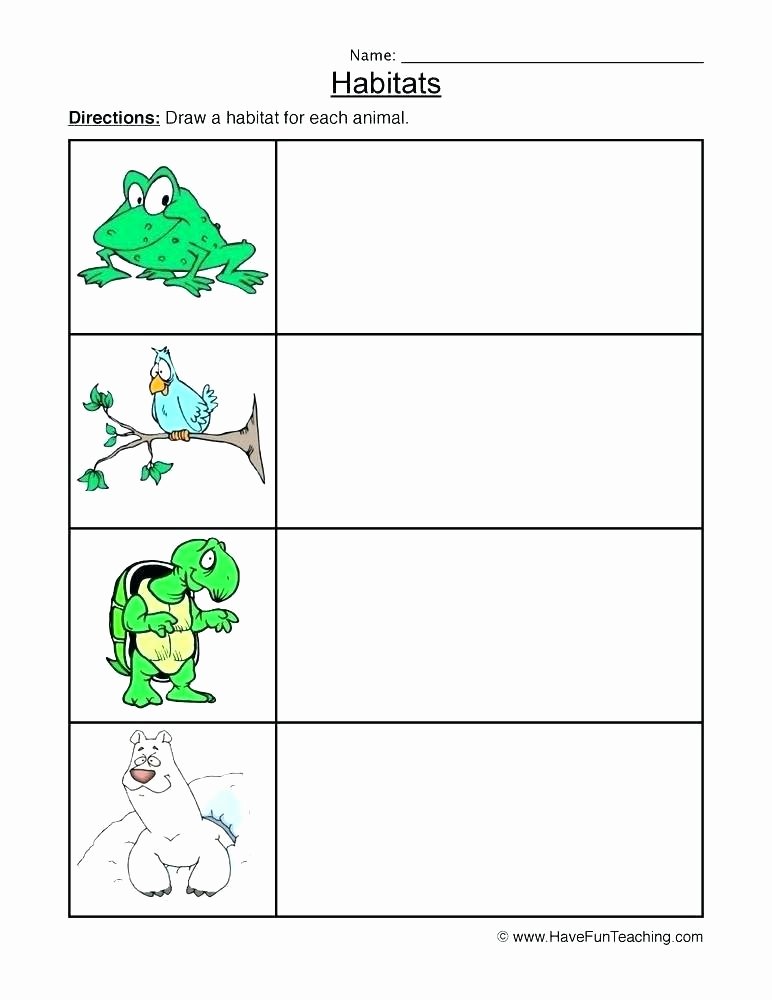 Animal Habitat Worksheets for Kindergarten Free Printable Worksheets Animal Habitats Animals and