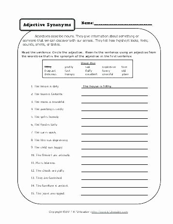 Antonyms Worksheets 3rd Grade Free Printable Synonym Worksheets Synonyms and Antonyms