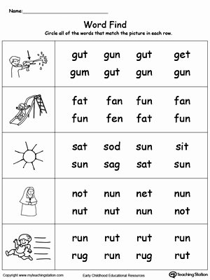Ap Word Family Worksheets Un Word Family Worksheets for Kindergarten Homeshealth Info