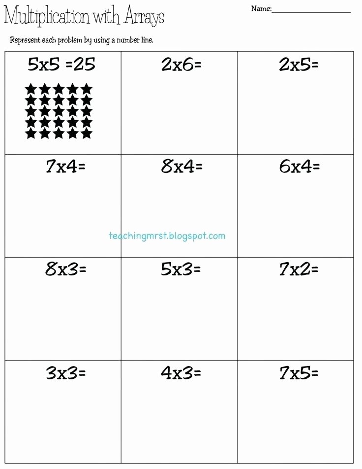 Array Math Worksheets Multiplication Arrays Worksheets