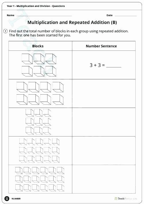 Array Math Worksheets Repeated Addition Worksheets Elegant Y Repeated Addition