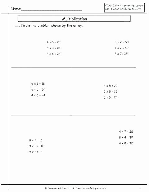 Arrays Worksheets Grade 2 Repeated Addition Worksheets