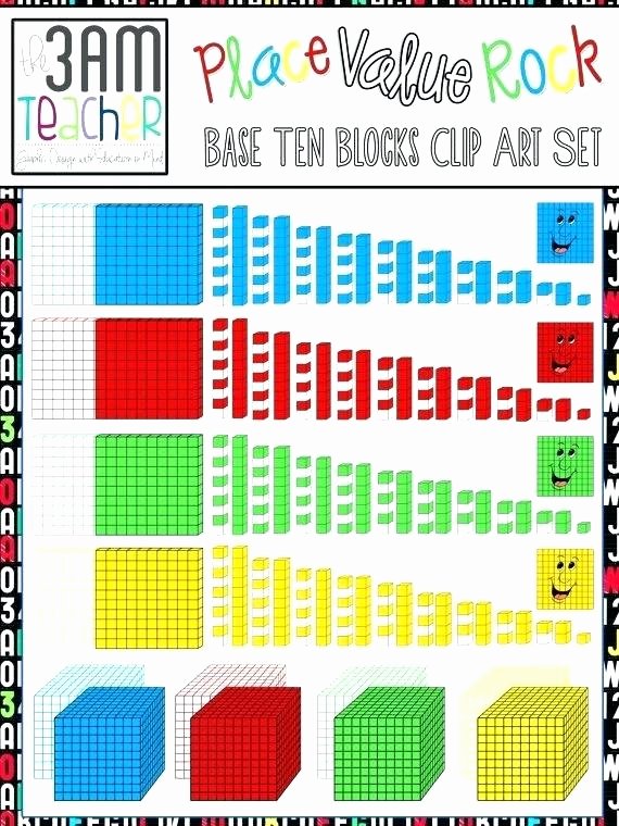 Base 10 Blocks Clip Art Grade 3 Math Base Ten Blocks Worksheets for Second Freebie
