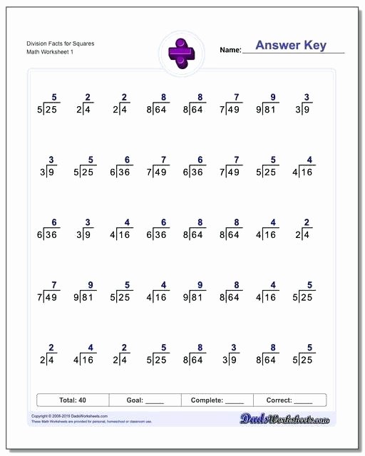Basic Division Fact Worksheets Math Division Worksheets