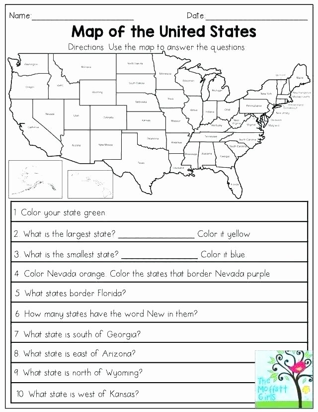 Basic Map Skills Worksheets Teaching north south East West Worksheets