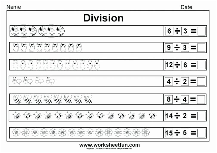 Beginner Division Worksheets with Pictures 30 Beginner Division Worksheets with Pics