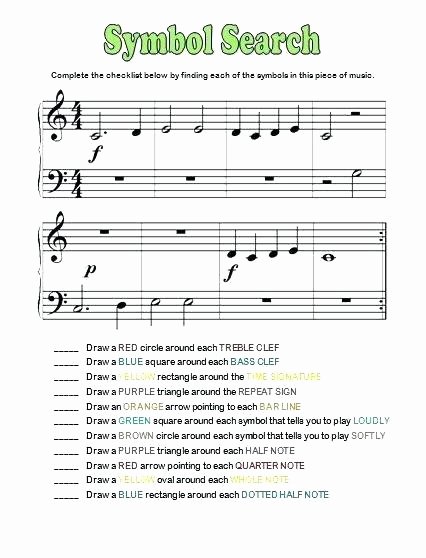 Beginner Piano Lesson Worksheets Piano Lesson Worksheets Basic Music theory Activities