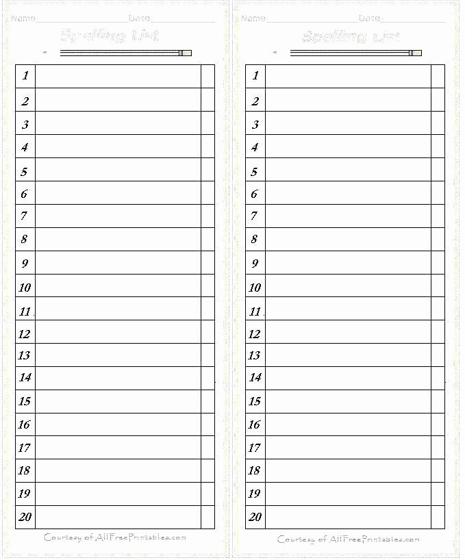 Blank Spelling Practice Worksheets Blank Spelling Worksheets