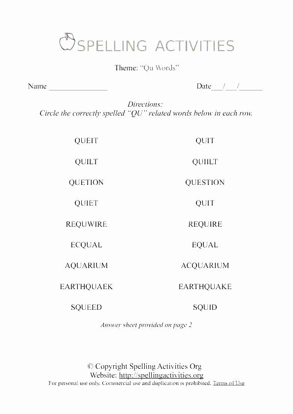 Blank Spelling Practice Worksheets Printable Spelling Worksheets