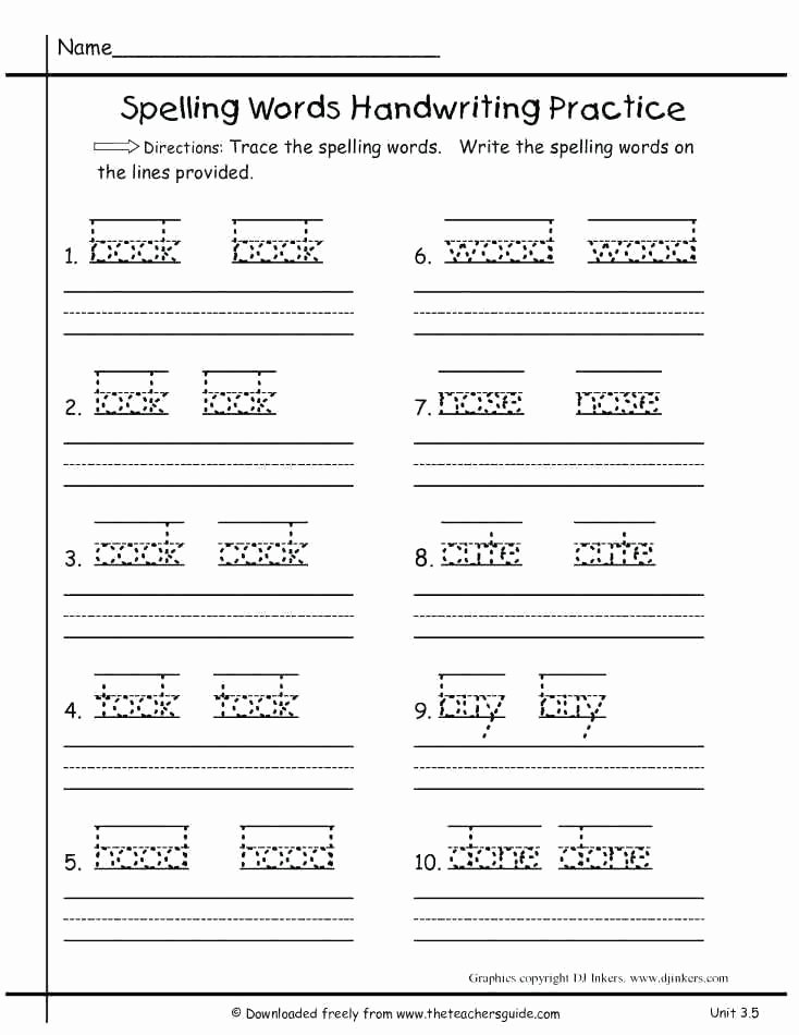 Blank Spelling Practice Worksheets Spelling Practice Worksheets Fun Grade Words Blank Math Word Spe