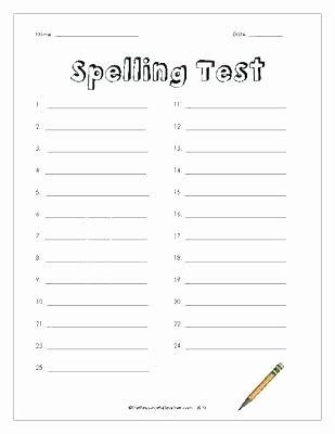 Blank Spelling Worksheets Inspirational Blank Spelling Worksheets Free Printable Test