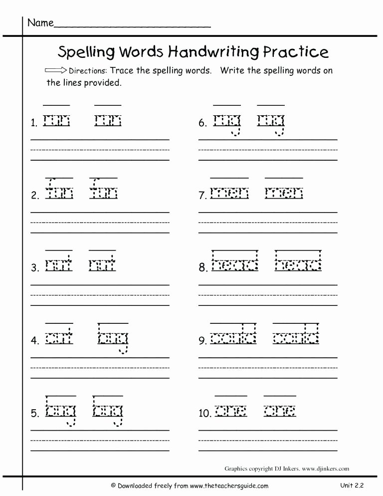 Blank Spelling Worksheets New Spelling Practice Worksheets Pdf