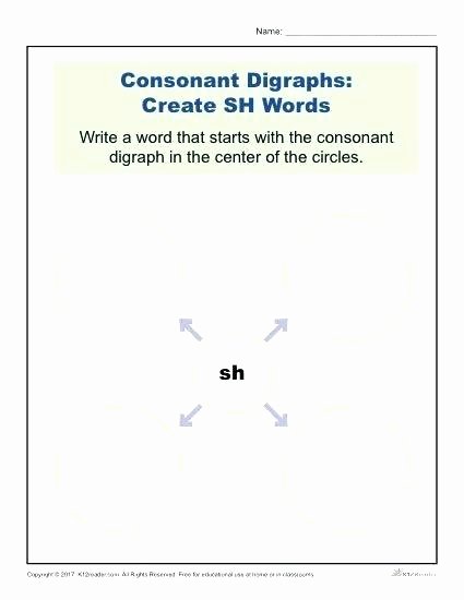 Blends Worksheets for 1st Grade Sh Worksheets for 1st Grade Consonant Digraph Words Digraphs
