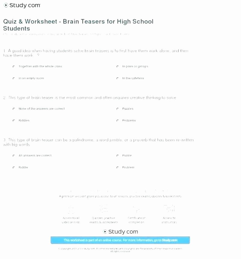 Brain Teaser Answers Worksheets Brain Stretcher Worksheets Answers – Onlineoutlet