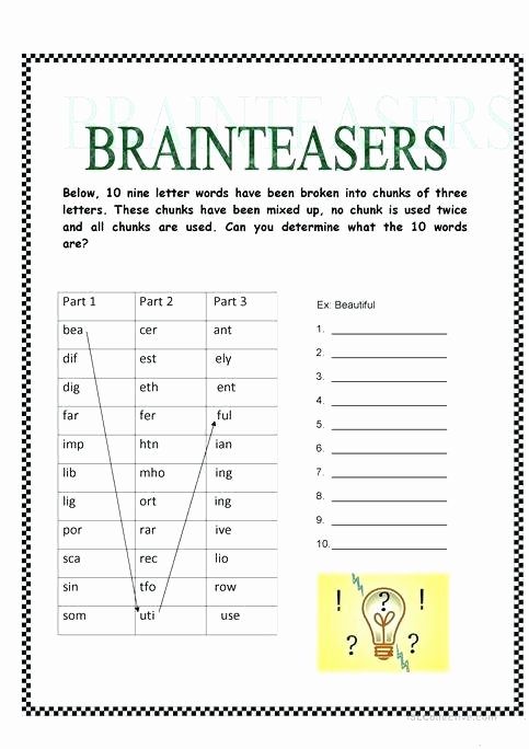 Brain Teasers Worksheets Pdf Inspirational Brainteasers Full Screen Fun Activities Games 1 English