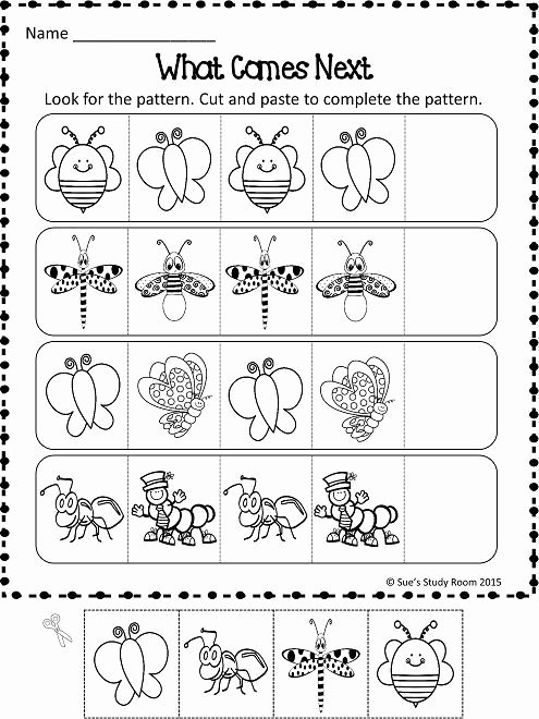 Bug Worksheets for Preschool Patterns Insects Patterns
