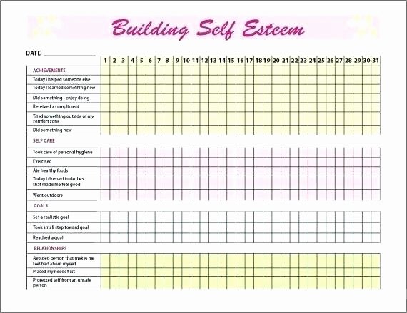 Building Self Confidence Worksheets Building Self Esteem Worksheets New Tracker Journal